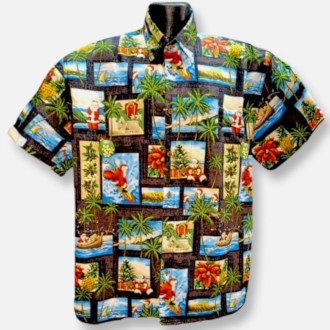 Hawaiian Christmas Aloha shirt-Made in USA- 100% Cotton
